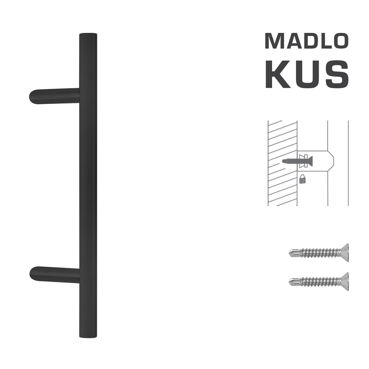 Madlo na dveře FT - MADLO kód K10 Ø 30 mm ST ks BS - Černá matná