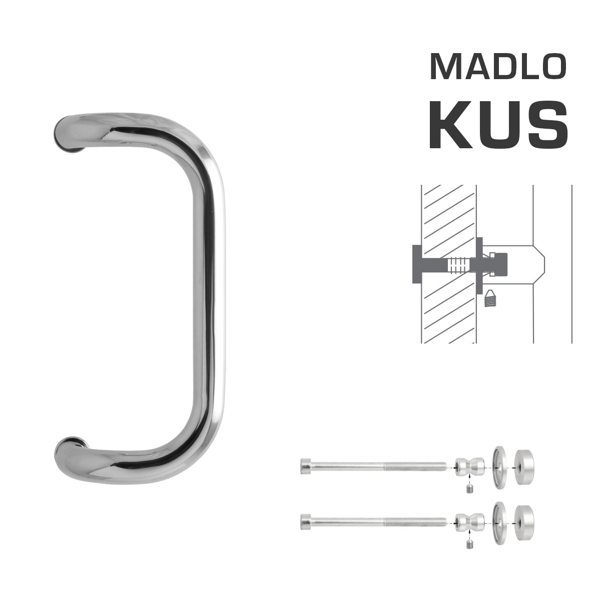 Madlo na dveře WA - MADLO M2 WA/C-DHP ks LN - Leštěná nerez