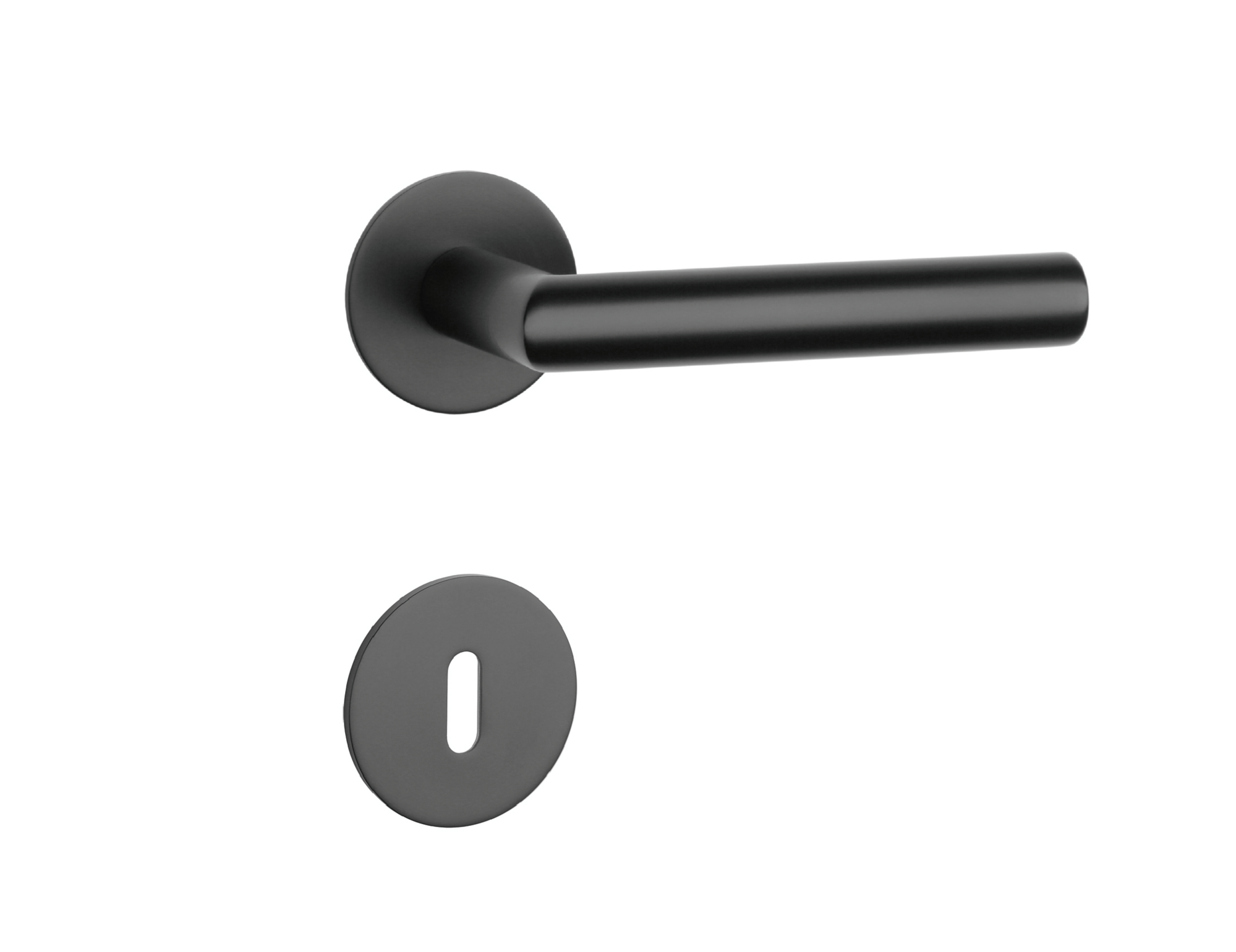 Klika na dveře SH - OVAL - R 1750 3SM BS - Černá matná