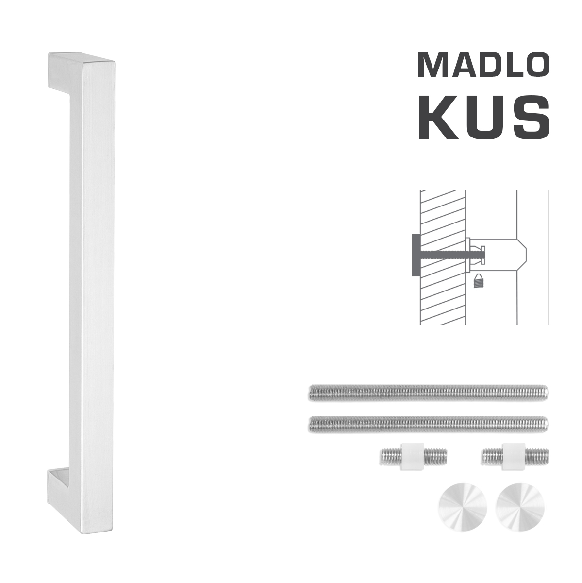 Madlo na dveře FT - MADLO kód K02K 25x25 mm UN ks WS - Bílá matná