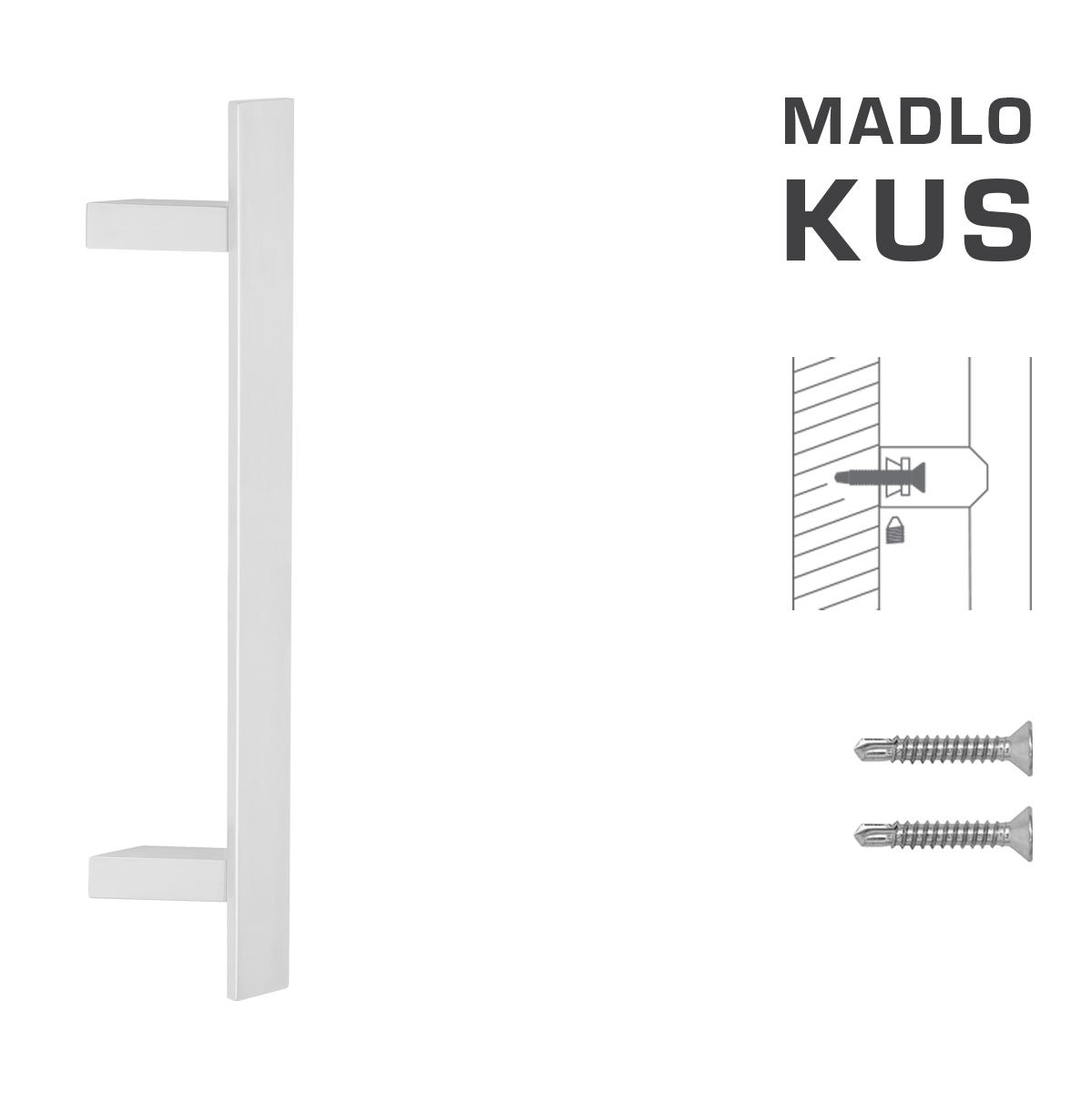 Madlo na dveře FT - MADLO kód K41Z 40x10 mm ST ks WS - Bílá matná
