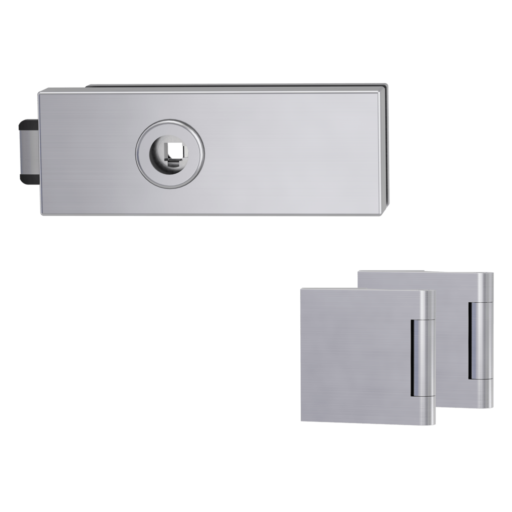 GK - PURISTO S - ZÁMEK na skleněné dveře - UV (vč. závěsů) BN - Broušená nerez (71)