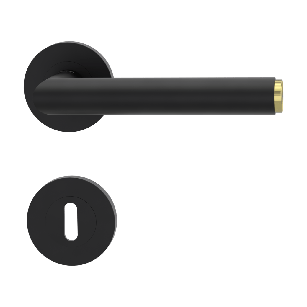 Klika na dveře GK - LUCIA SELECT - R Grafit černá / mosaz (51)