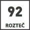 Rozteč - vzdálenost mezi osou kliky a osou klíče 92 mm