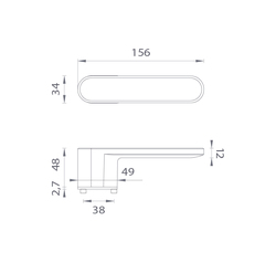 Klika na dveře ASG - GUAVA - RT T/WS - Titan / bílá matná