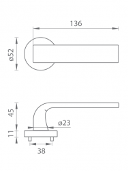Klika na dveře TI - CINTO - R 2732 NP - Nikl perla (142)
