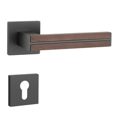 Klika na dveře AS - IMPERATA - HR 7S BS - Černá matná / dřevo santal