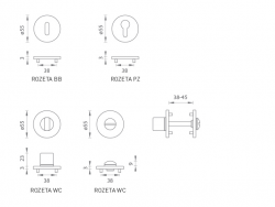 MP - ROZETA - R 3SM BN - Broušená nerez