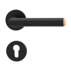 Klika na dveře GK - LUCIA SELECT - R Grafit černá / měď (52)