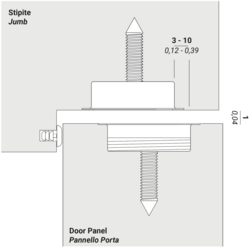 VM - Magnetická zarážka s regulací BN - Broušená nerez (59)