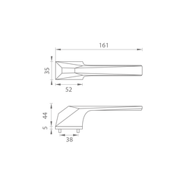 Klika na dveře TI - SAFIR - RT5 4155 BS - Černá matná (153)