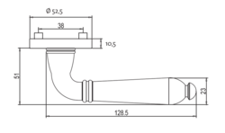 Klika na dveře GK - CAROLA - R Sametově šedá (25)
