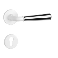 Klika na dveře ASM - MARIGOLD 2 - R 7S WS/OC - Bílá matná / chrom lesklý