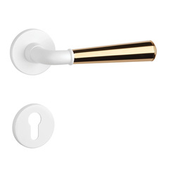 Klika na dveře ASM - MARIGOLD 2 - R 7S WS/OLV - Bílá matná / mosaz leštěná lakovaná