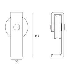 Posuvný systém na dřevěné dveře JNF - PS CHARRIOT 1700 SYSTÉM NA DŘEVO IN.15.901.I INOX
