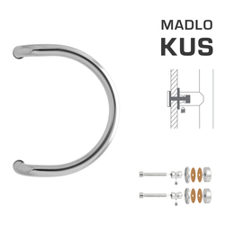 Madlo na dveře WA - MADLO M1 WA/C-S-SKLO ks LN - Leštěná nerez