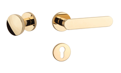 Klika na dveře AS - DEGLASIA - R 7S OLV - Mosaz leštěná lakovaná