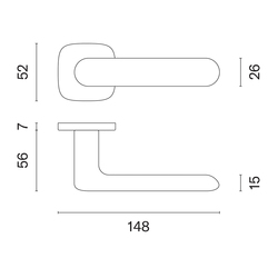 Klika na dveře AS - OLEA - QR 7S OLS - Mosaz broušená