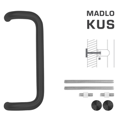 Madlo na dveře FT - MADLO kód K38 Ø 32 mm UN ks BS - Černá matná