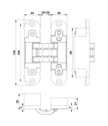 OV - Skrytý závěs nastavitelný WS - Bílá matná
