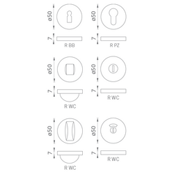 Rozeta ke klice BA - ROZETA - R 50/7 NP - Nikl perla