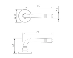 Klika na dveře TI - DIADEM - R 4009 5S OLV - Mosaz leštěná lakovaná (01)