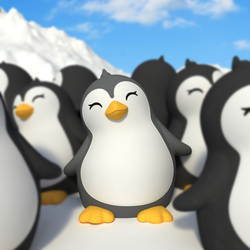 DHINK441-21 DHK - Silikonová noční lampička - Tučňák 