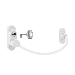 PD - Lankový zámek na okno s uzamykáním WS - Bílá matná (RAL9016)