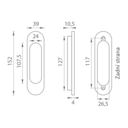 MP - MUŠLE OVÁL 040 bez otvoru T - Titan