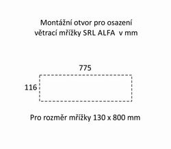 SRL - ALFA větrací mřížka šířka 130 x 800 mm F3 - Zlatý elox