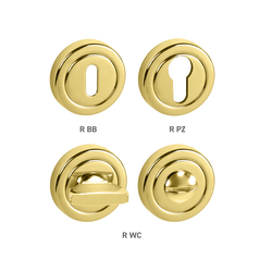 Rozeta ke klice TI - ROZETA - R dělená OLV - Mosaz leštěná lakovaná (01)