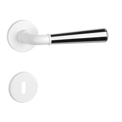 Klika na dveře ASM - MARIGOLD 2 - R 7S WS/OC - Bílá matná / chrom lesklý