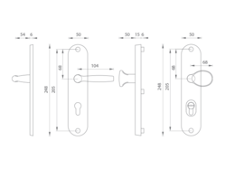 Zpevněné kování GI - STANDARD PLUS F4 - Bronz elox