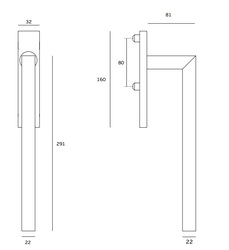 Balkonová klika JNF - BALKONOVÁ KLIKA IN.17.122 BN - Broušená nerez