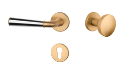 Klika na dveře ASM - MARIGOLD 3 - R 7S OLS/OC/OLS - Mosaz broušená / chrom lesklý / mosaz broušená