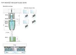 SC - POSUVNÝ SYSTÉM SERIES 100 SILENT GLASS 120 KG s krytem na profil BS - Černá matná