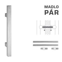 Madlo na dveře FT - MADLO kód K31 25x25 mm UN pár BN - Broušená nerez