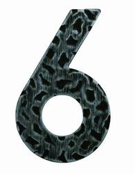 LR - Domovní číslice "6" - 120 mm Černá kovaná