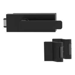 GK - PURISTO S - ZÁMEK na sklo s klikou MINIMAL MODERN - UV (vč. závěsů) Grafit černá (28)