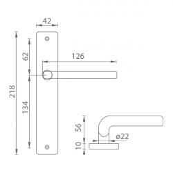 Klika na dveře MP - DANIELA - SH BN - Broušená nerez