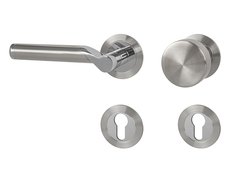 Klika na dveře MP - MARENA - R 3SM BN/LN - Broušená nerez / leštěná nerez