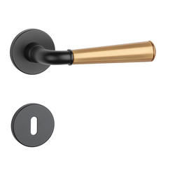 Klika na dveře ASM - MARIGOLD 2 - R 7S BS/OLS - Černá matná / mosaz broušená