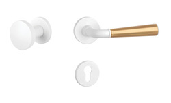 Klika na dveře ASM - MARIGOLD 3 - R 7S WS/OLS/WS - Bílá matná / mosaz broušená / bílá matná