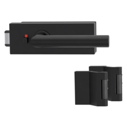 GK - PURISTO S - ZÁMEK na sklo s klikou LUCIA - WC S2L (vč. závěsů) Grafit černá (78)