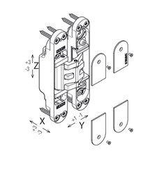 KZ - Skrytý závěs Kubica - K5080 CP - Chrom perla