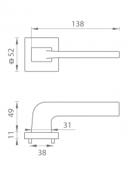 Klika na dveře TI - SUPRA - HR 3097Q NP - Nikl perla (142)