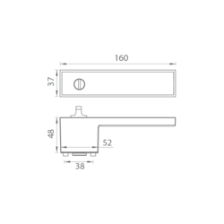 Klika na dveře GK - FRAME WC Velvet šedá (22)