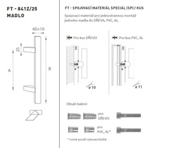 Madlo na dveře FT - MADLO kód K41Z 40x10 mm SP ks WS - Bílá matná