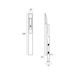 JNF - ZÁSTRČ DVEŘÍ IN.17.602 BN BN - Broušená nerez