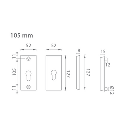 AXA - ROZETA ATLAS2 F6 - Inox elox